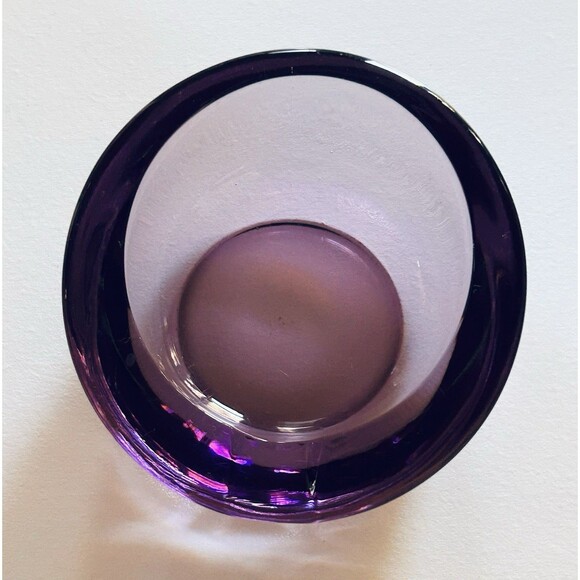 MCM Amethyst Art Glass Ashtray Bowl Viking Style Heavy Sculptural Purple Retro - Picture 3 of 5